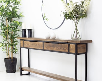 Console table with drawers, 2 Drawer Hallway console table, Skinny console table with drawers