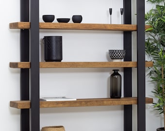 Shelving Unit , Industrial Bookcase , Wood and steel