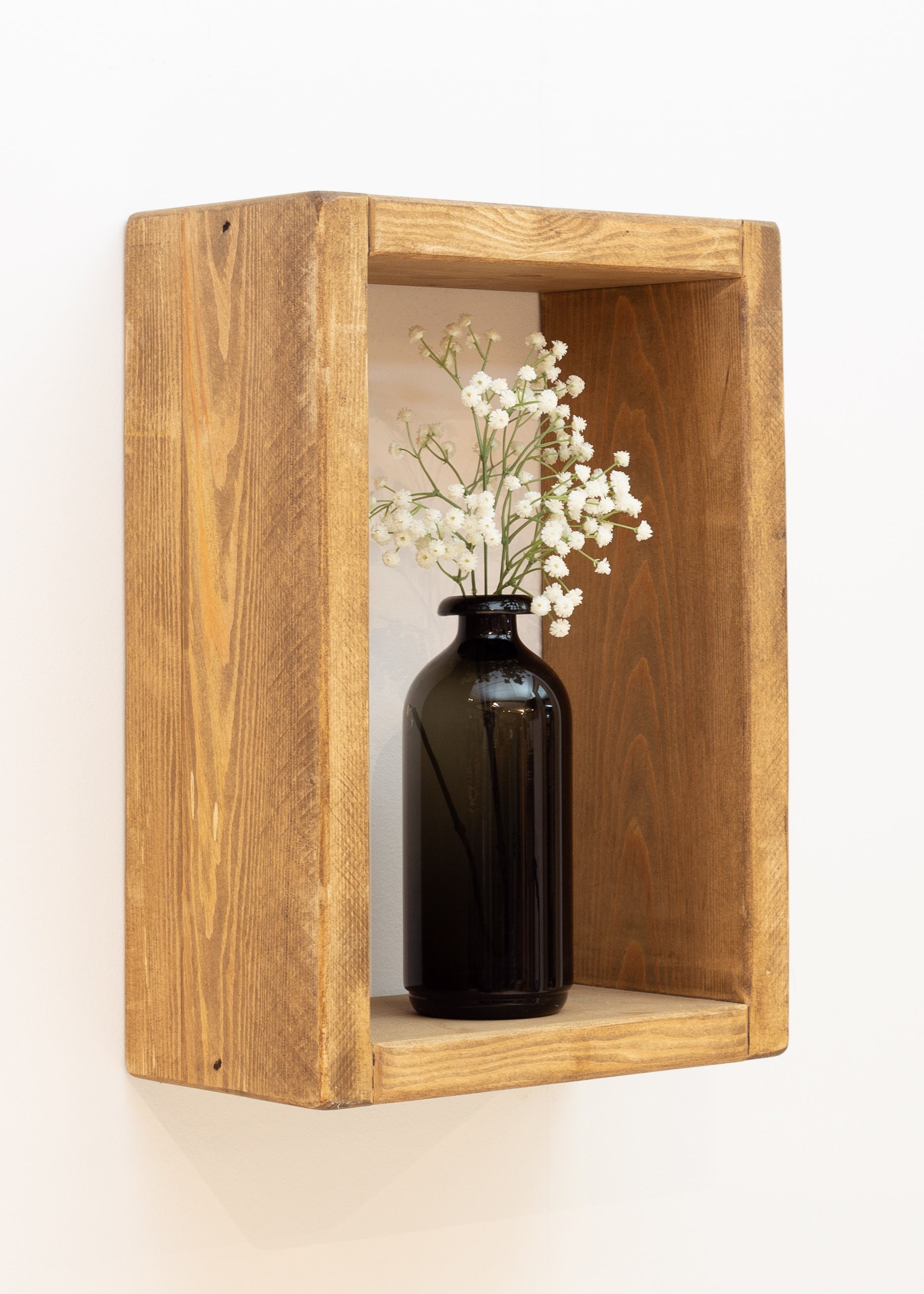 Rustic Wall Cube Wooden Box Wall Storage Display Shelves Etsy UK