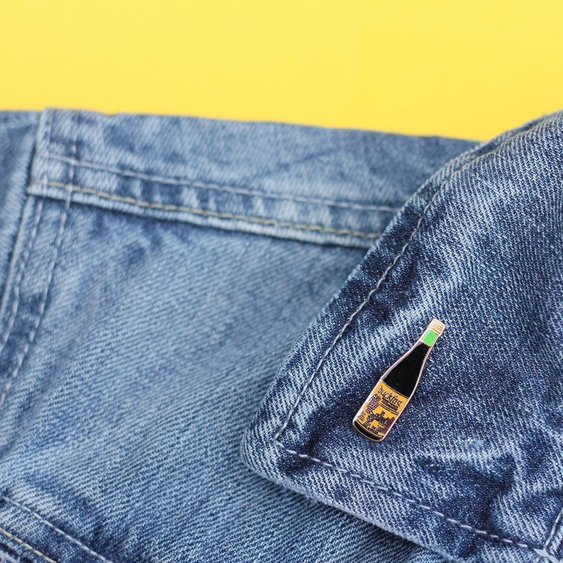 SCOTTISH BADGE PIN  Buckfast Wine Pin  Quirky Lapel Badge  image 1