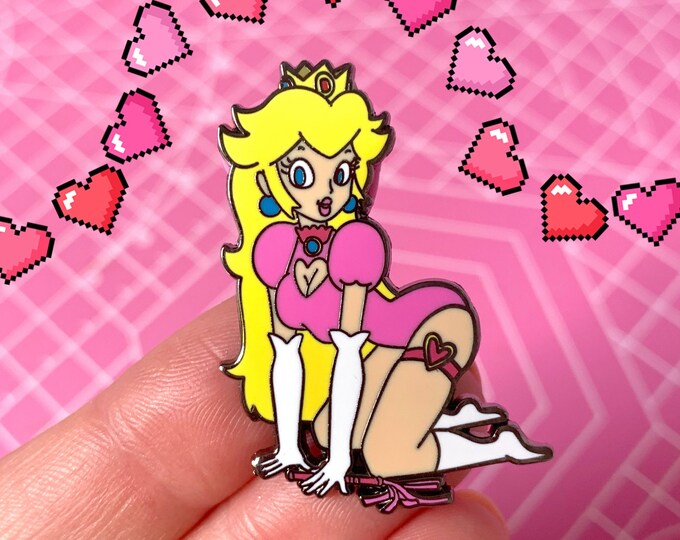 Princess Peach Enamel Pin - Nintendo Princess Mario Gaming Anime Gift For Him / her / Video Gaming Pin Badge