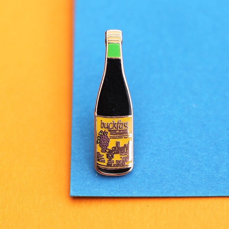 SCOTTISH BADGE PIN  Buckfast Wine Pin  Quirky Lapel Badge  image 0