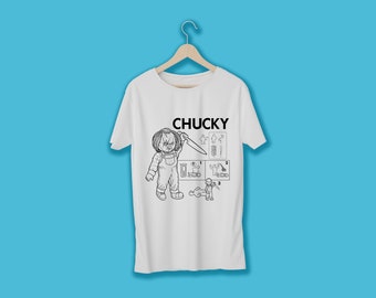 CHUCKY DOLL SHIRT - Custom Doll T Shirt - Unisex Adult Clothing - Comfortable Tee - Scary Movie Shirt - Gift For Friend