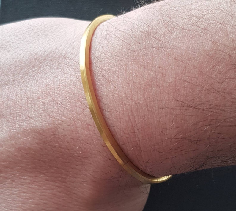 Gold Bangle 24K Pure Gold 999.9 Solid Cuff Handmade Design Etsy