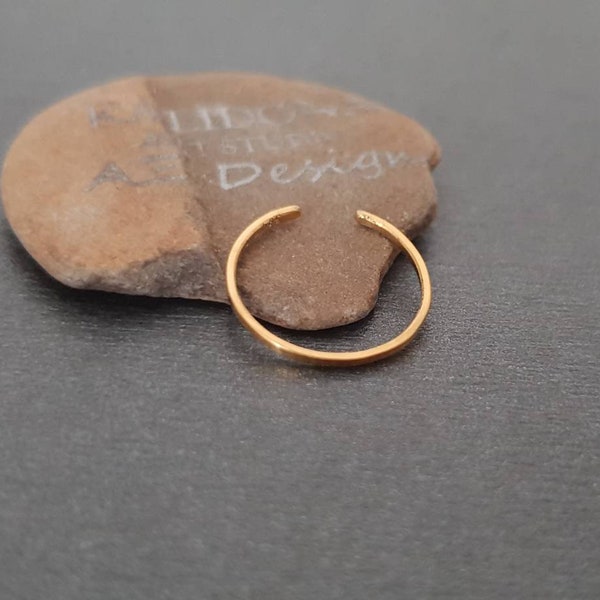 Ohrring aus Gold 24K, Ohrklemmen, Klemmohrring oder Septum (falscher Nasenring) aus reinem Gold 999, Minimalistisch,24K Goldohrringe