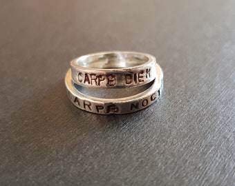 Silver ring pair, personalization text or numbers, statement rings, friendship rings, wedding rings, couple rings, 999 silver, no 925 silver