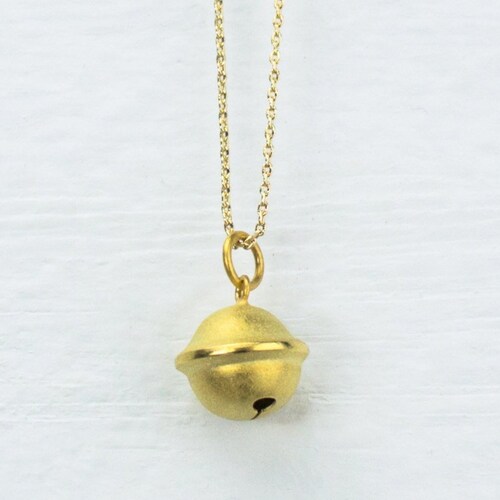 Gold Jingle Bell Necklace 14k Gold Filled Necklace Bell Etsy