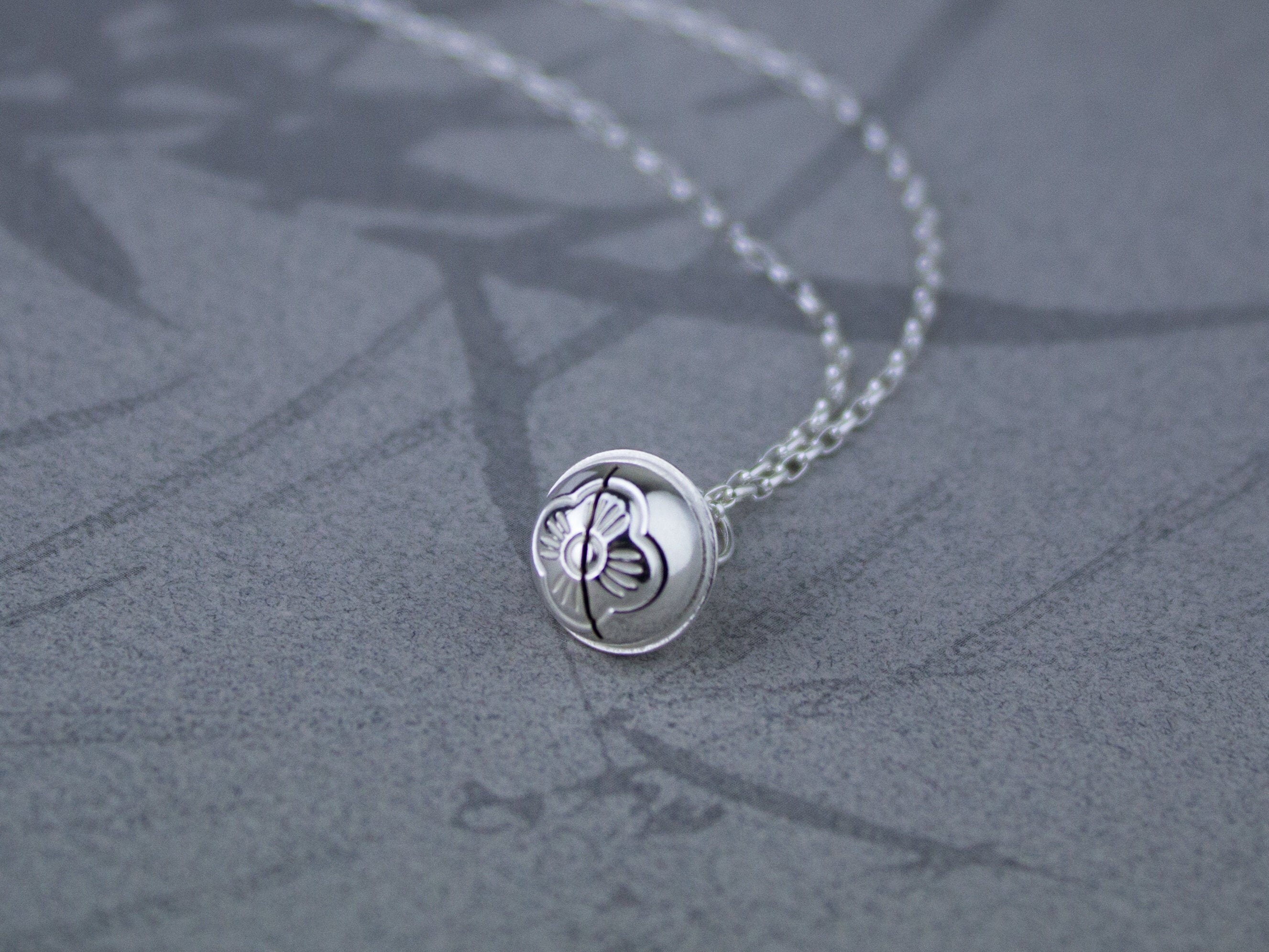 Sterling Silver Bell Charm Necklace Vintage Bell Necklace Etsy