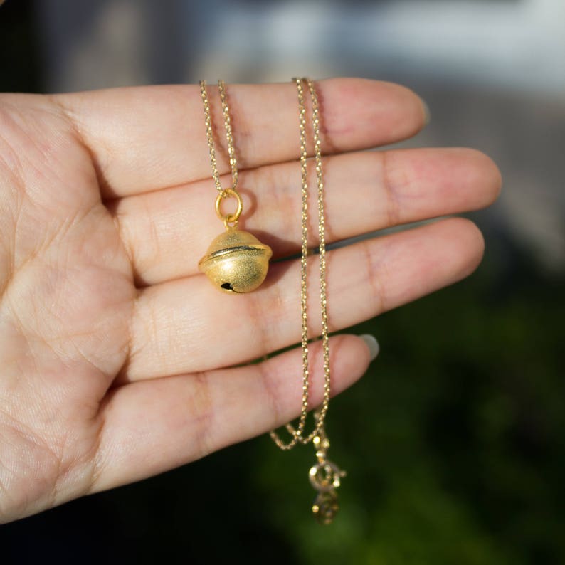 Gold Jingle Bell Necklace 14k Gold Filled Necklace Bell Etsy