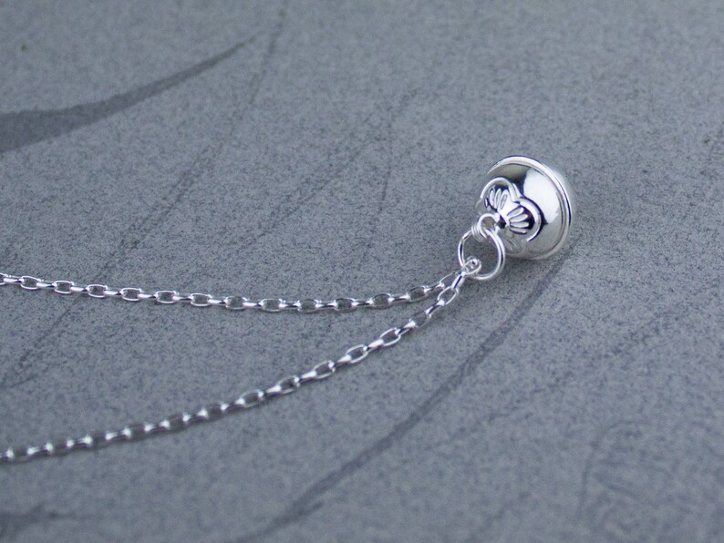 Sterling Silver Bell Charm Necklace Vintage Bell Necklace Etsy