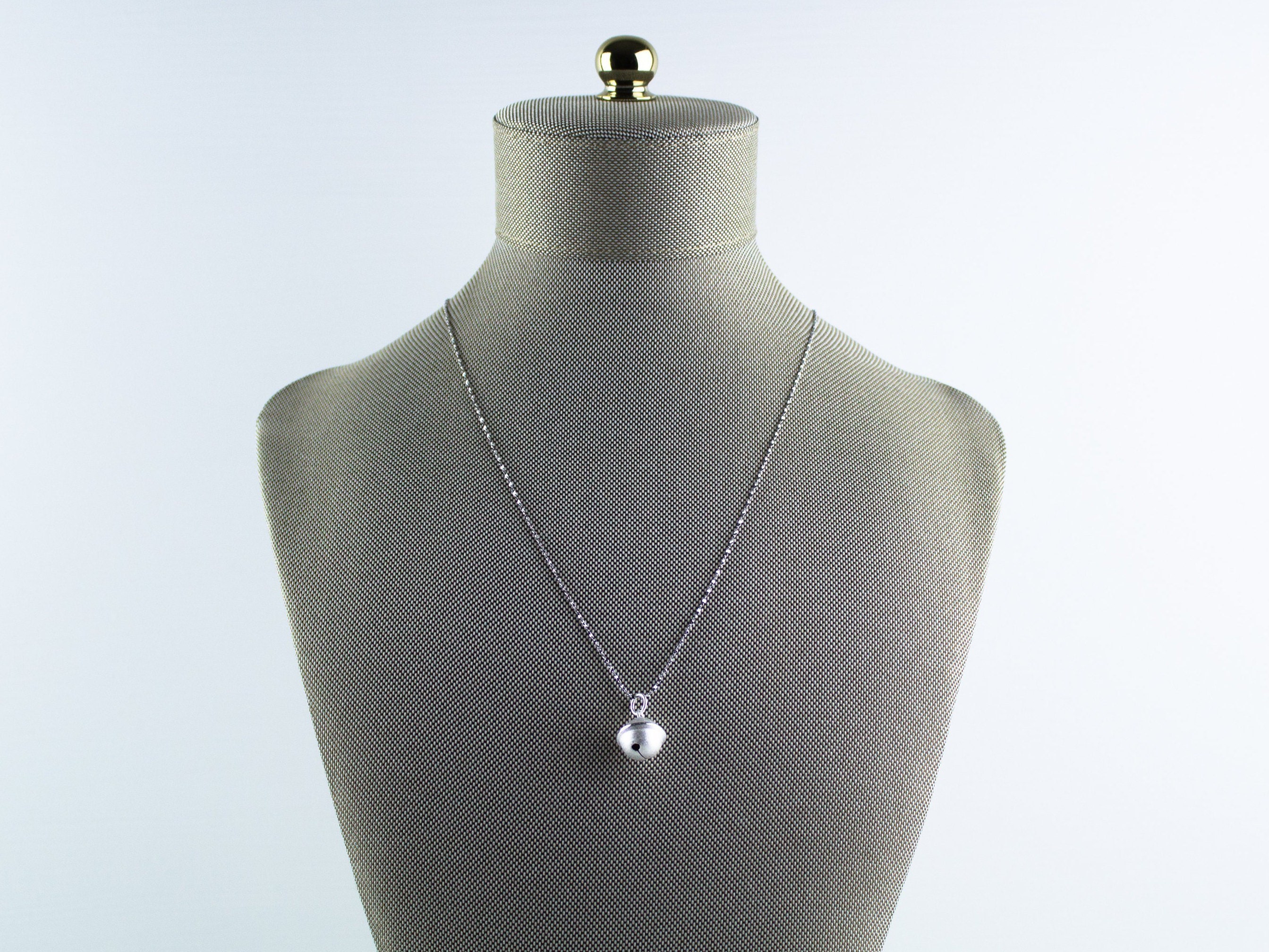Bell Charm Necklace 925 Sterling Silver Bell Necklace Etsy