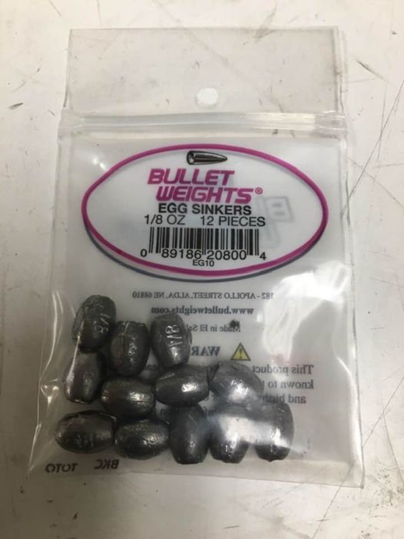 1/8 Oz Egg Sinkers 12 Pieces per Bag Etsy