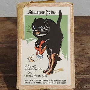 Black Peter Animals Gioco di carte Germania Vintage 33 carte