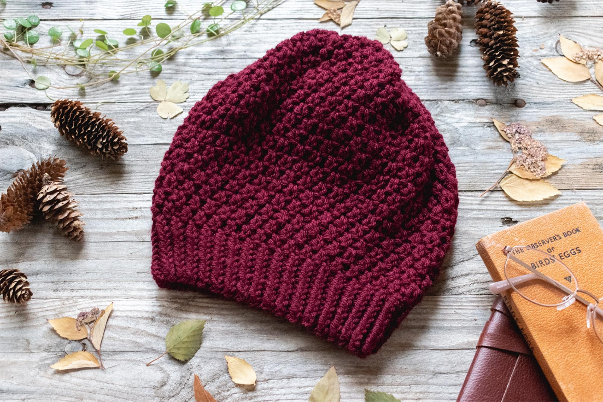 Burgundy Knit Hat UK