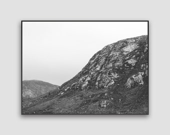Scotland Landscape Photography Print - Digital Download, Scottish Highlands, Nature Print, Modern Poster, Black & White, Printable Wall Art