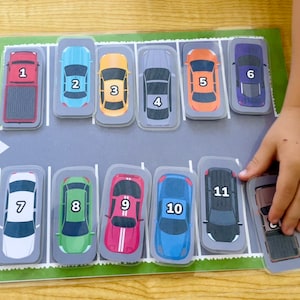 Color & Number Matching Car Parking Lot - DIGITAL PDF DOWNLOAD - Early Learning Education