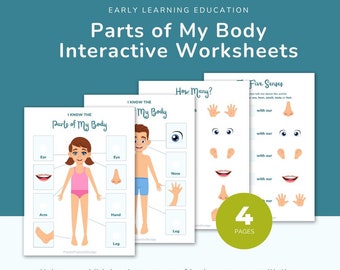 Planilhas de partes do meu corpo (menino e menina) - DOWNLOAD DE PDF DIGITAL - Educação para a aprendizagem precoce