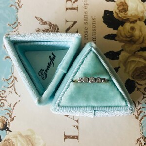 Handmade Velvet Triangle Jewelry Box, Ring Box, Engagement Ring, Wedding Ring--Inscribed with Christian Verse - holds 1 rings In
