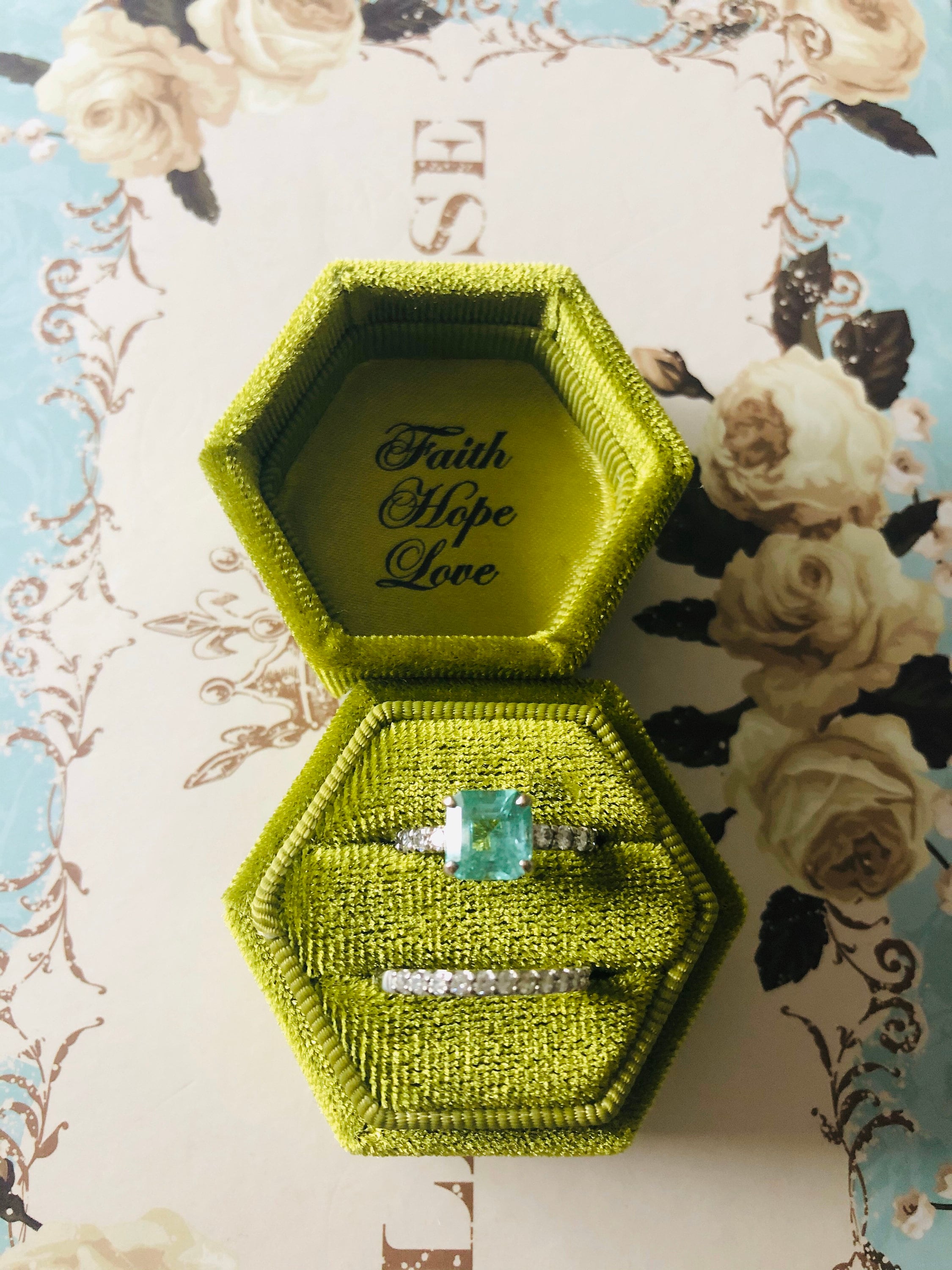 Handmade Velvet Hexagon Jewelry Box Ring Box Engagement Etsy