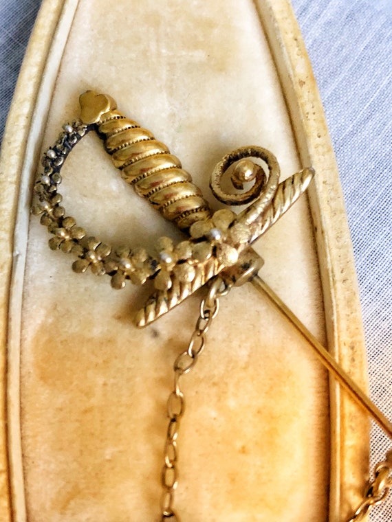 Antique Victorian Jabot Pin Gem