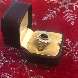 Antique Ring Box with satin and velvet