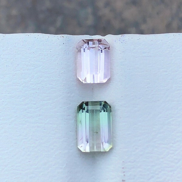 2.45 Carats Superb!! Bi Color & Pink Transparent Tourmaline Gemstones Pairs From Afghanistan
