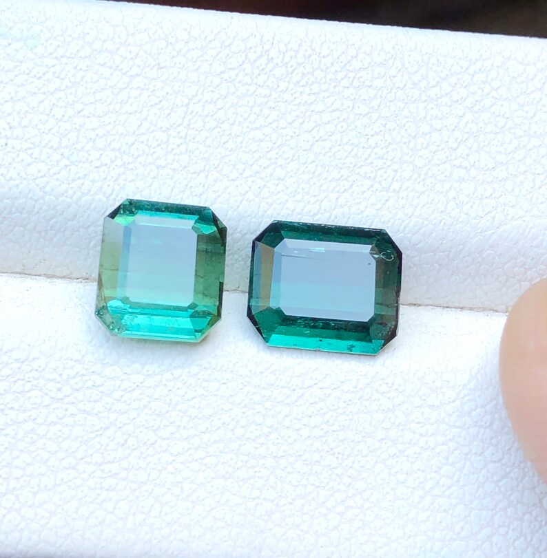 3.60 Carats Natural Blue /& Green Transparent Tourmaline Gemstones Parcel 2 Pieces from Afghanistan