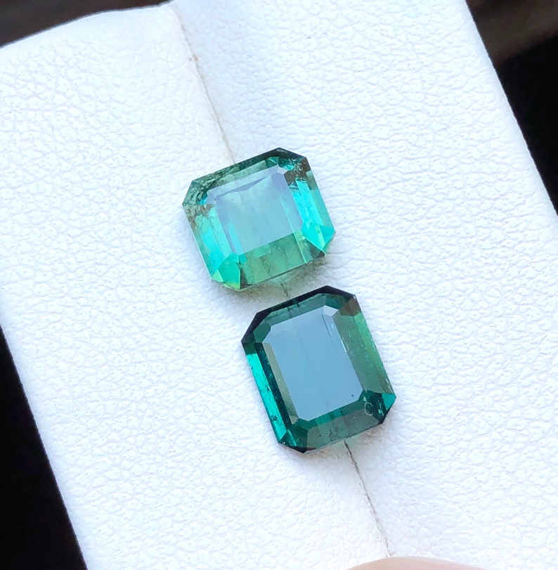 3.60 Carats Natural Blue /& Green Transparent Tourmaline Gemstones Parcel 2 Pieces from Afghanistan