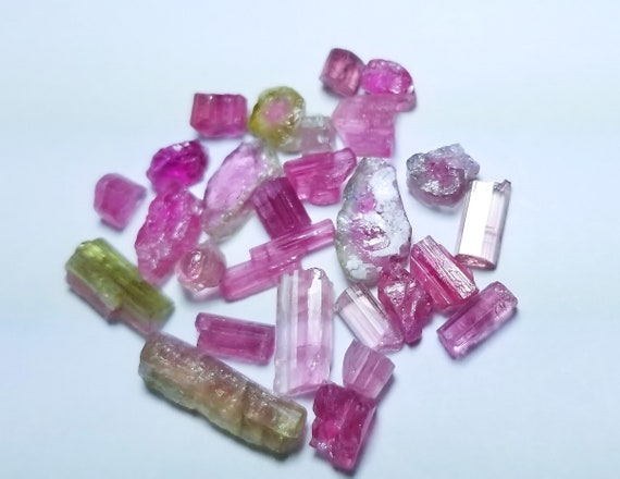 61 Carats Top Quality Amazingly Damage Free Fabulous Bi Color Pink Cap Tourmaline Healing Crystal