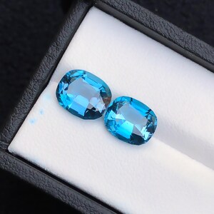 7.30 Carat Natural Blue Topaz Gemstones Pairs- Oval Cut from Afghanistan