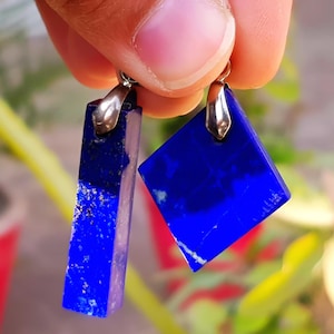 29 & 27 Carats Superb!!! Natural Blue Lapis Lazuli Pendents from Afghanistan