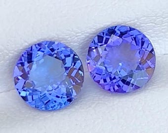 3 Carat Tanzanite Pair: Natural Round Cut Gemstones Tanzania Origin