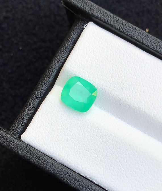 2.15 Carat Green Emerald Gemstone, Cushion Cut from Afghanistan