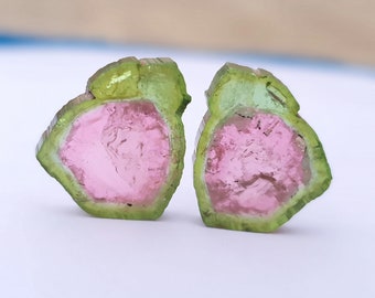 15,95 Karat Top-Qualität natürlichen Grün & rosa Farbe saftig einzigartige Turmalin kleinen geschliffenen Scheiben Paare aus Afghanistan