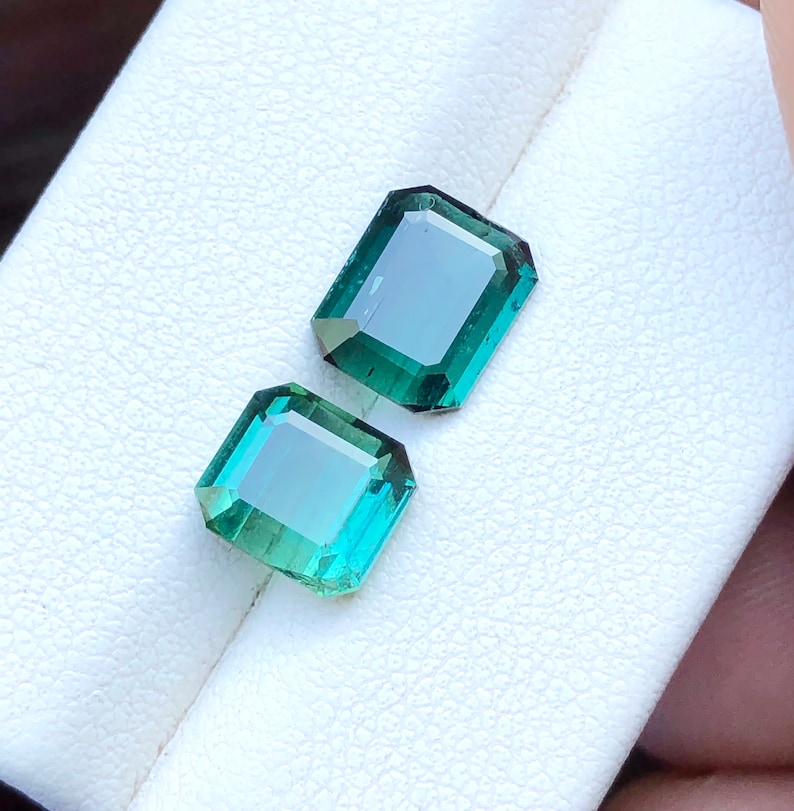3.60 Carats Natural Blue /& Green Transparent Tourmaline Gemstones Parcel 2 Pieces from Afghanistan