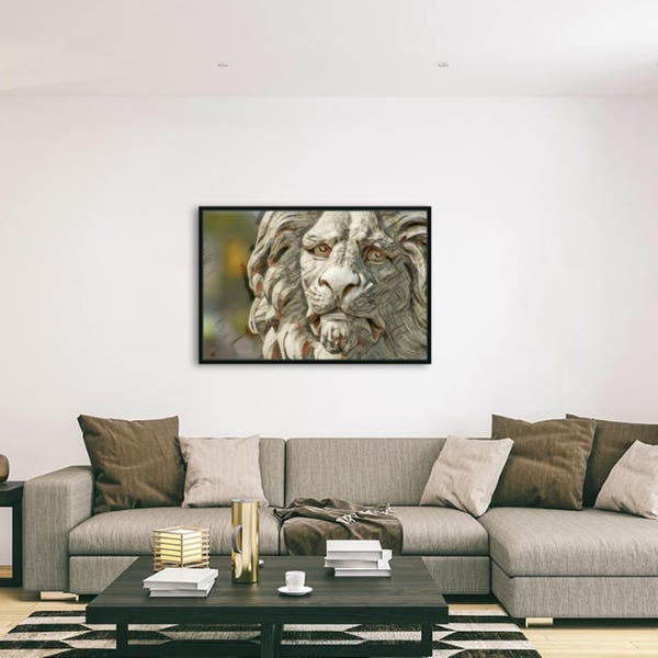 Original Wall Art - The Sad Lion  - Photo Realism - Photography Effects- Living Room Wall Art