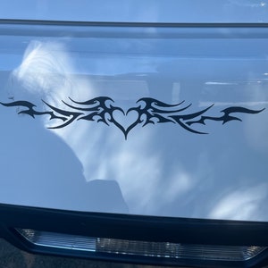 Bumper sticker / Car Tramp Stamp / Y2K / Heart / Wings / Gothic / Vinyl Decal