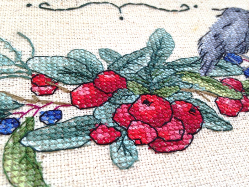 Berries Cross Stitch spring wish Digital Pattern PDF Etsy