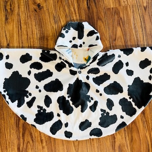Car seat Poncho, Hooded Poncho, Toddler Poncho, Reversible Poncho, Kid Poncho, Age 0-3, Cow Poncho