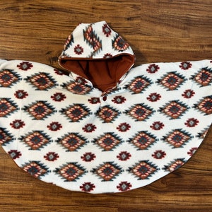Toddler Poncho, Car seat Poncho, Hooded Poncho, Reversible Poncho, Kid Poncho, Tribal, Western, Age 0-3, Age 3-4