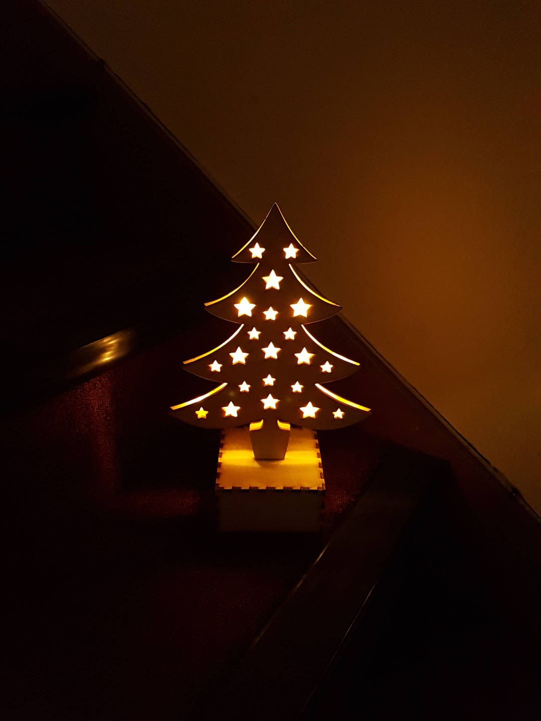 Battery Powered Light up Wooden Christmas Tree Kit Etsy