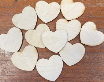 5cm wooden  country heart shapes