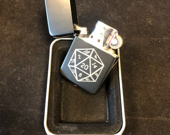D20, Dungeons and Dragons Laser Engraved Lighter