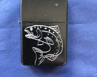 Carp fish design engraved lighter