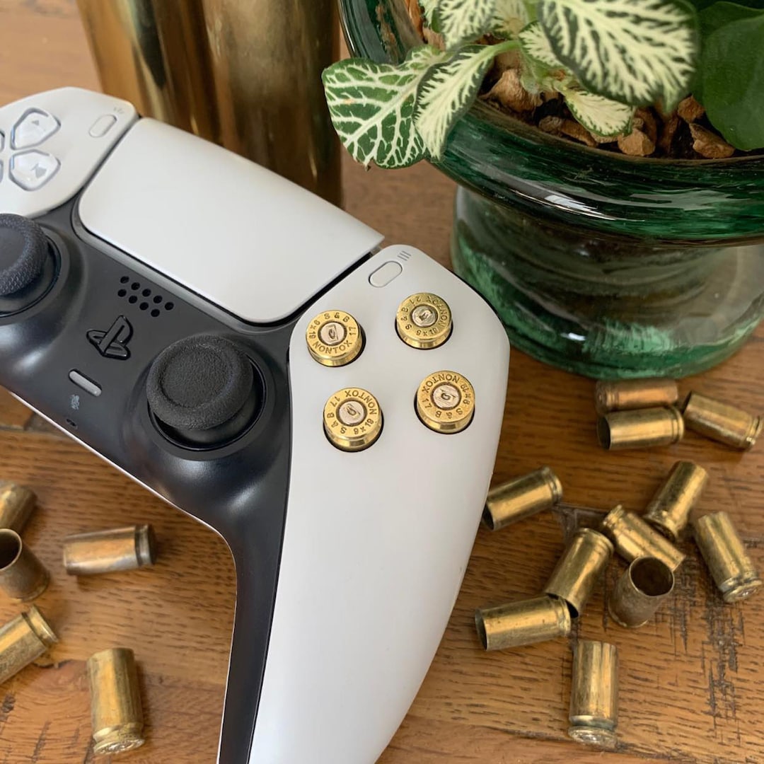 PS5 Gold Bullet Buttons Handmade From Genuine 9 Mm Bullet