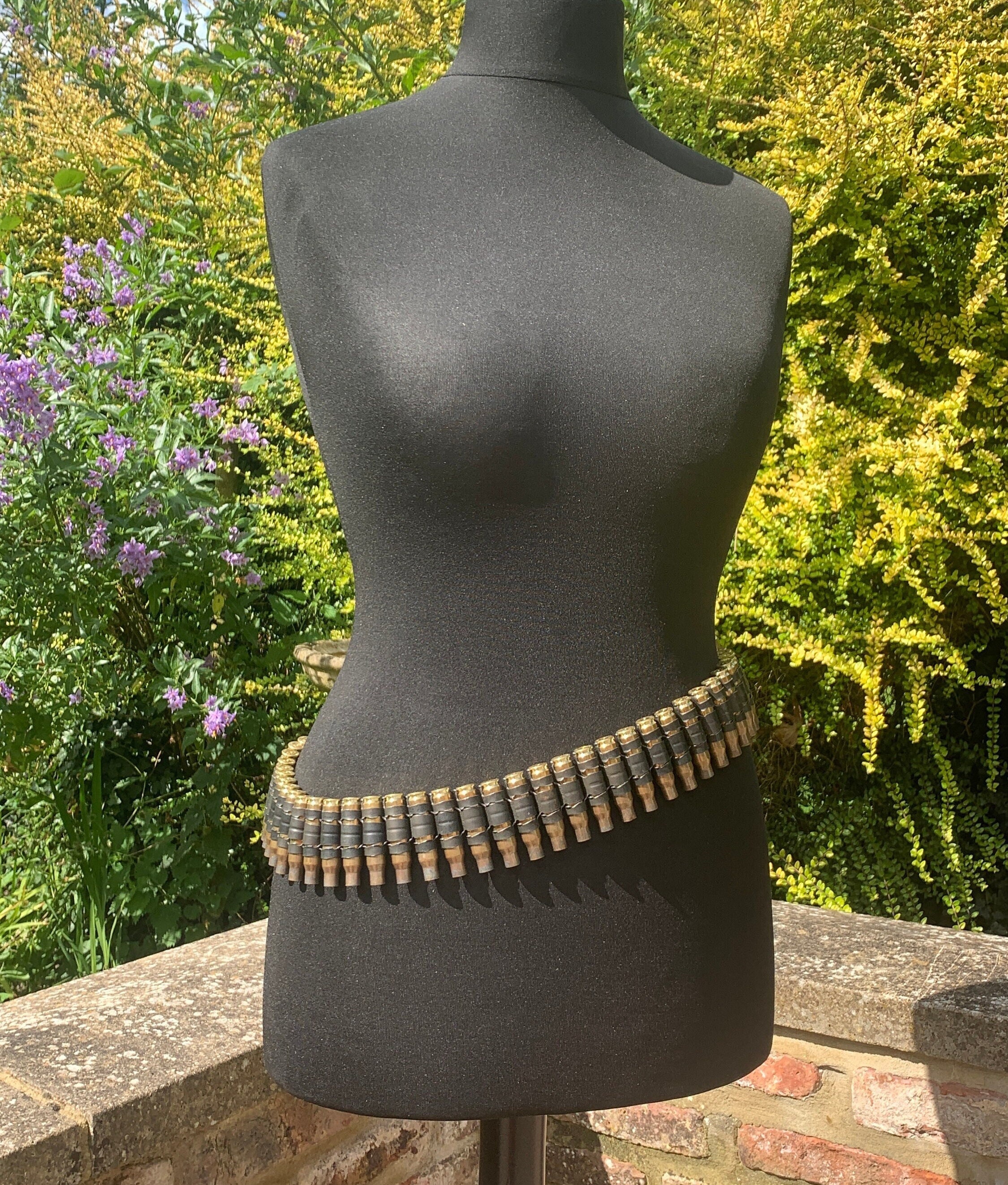 Metal Bullet Belt Nickel Brass Casing Copper Tip Bandolier