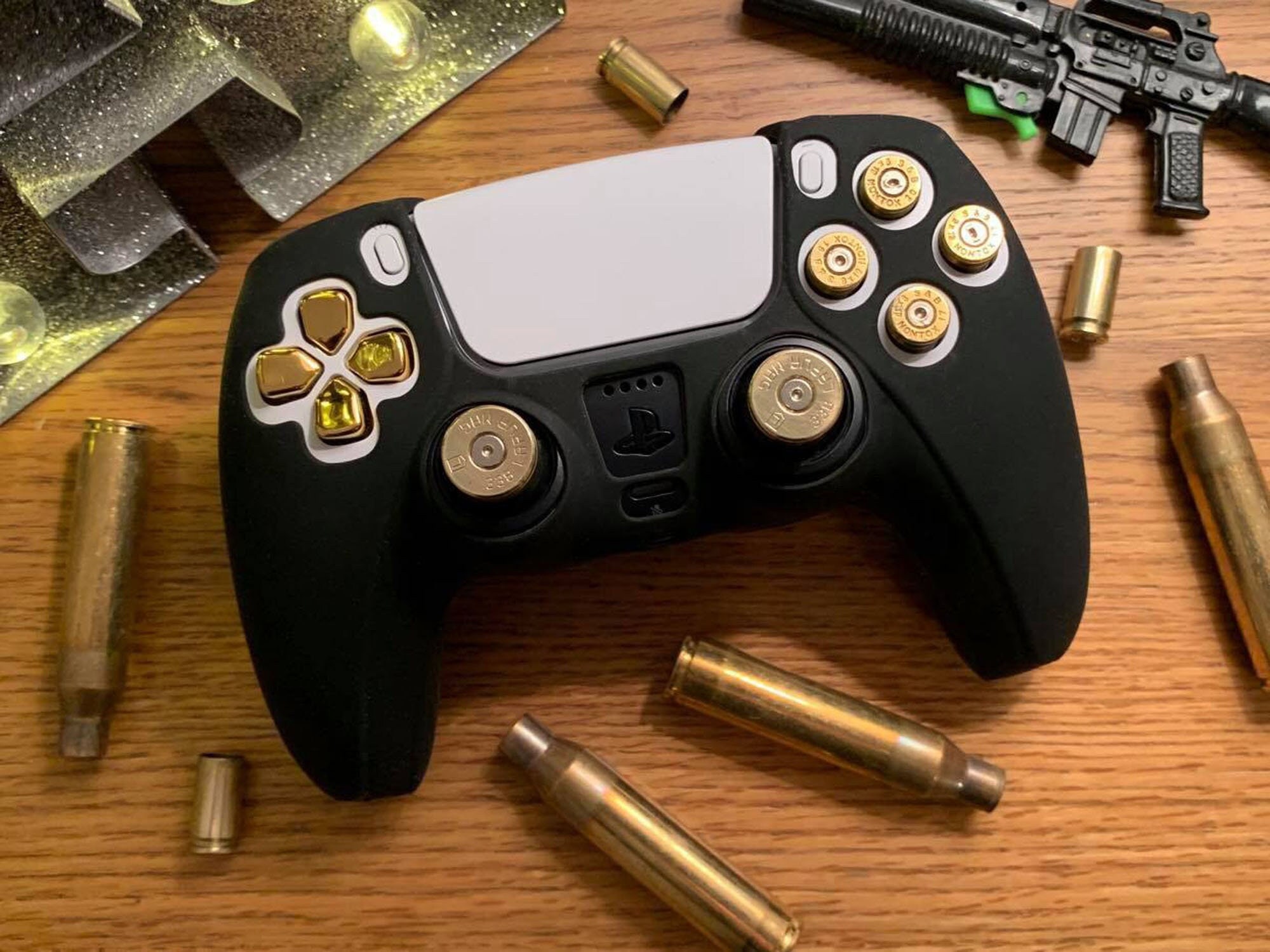 PS5 Gold 9 Mm Bullet Buttons, 338 Thumbsticks & D-pad for Playstation 5  Controller 