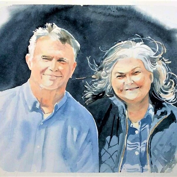 Custom Watercolor Portrait from Photo, Realistic Hand-Painted Portrait, Personalized Birthaday Gift