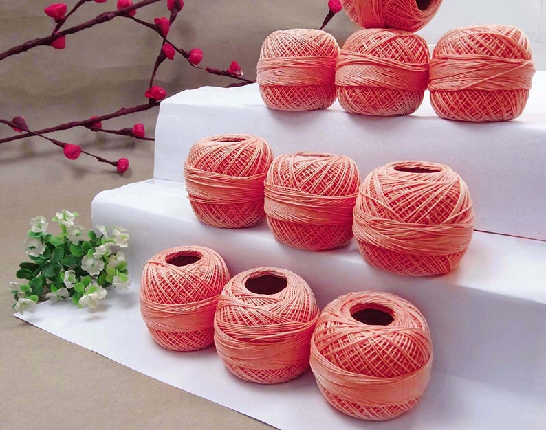 Salmon Anchor Thread AMT7A Lot Of 10 Pcs Cotton Thread Crochet Thread Embroidery Yarn Thread Knitting Thread