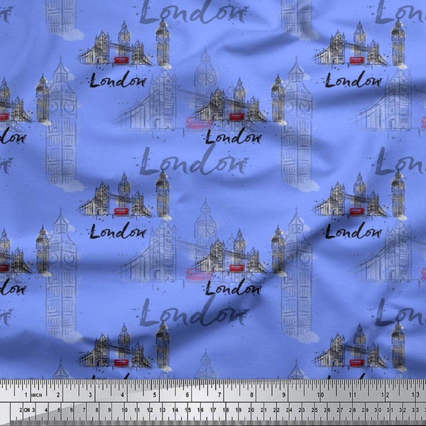 London Themed Fabric Etsy